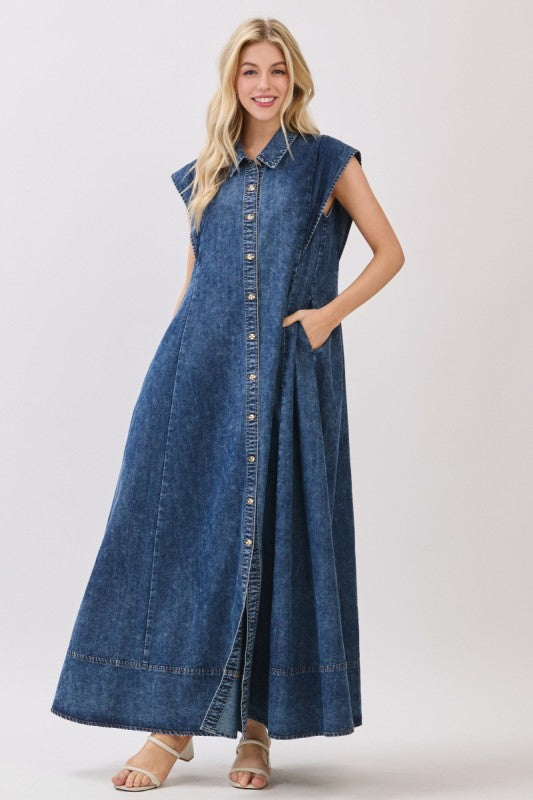 Charlotte Denim Maxi Dress