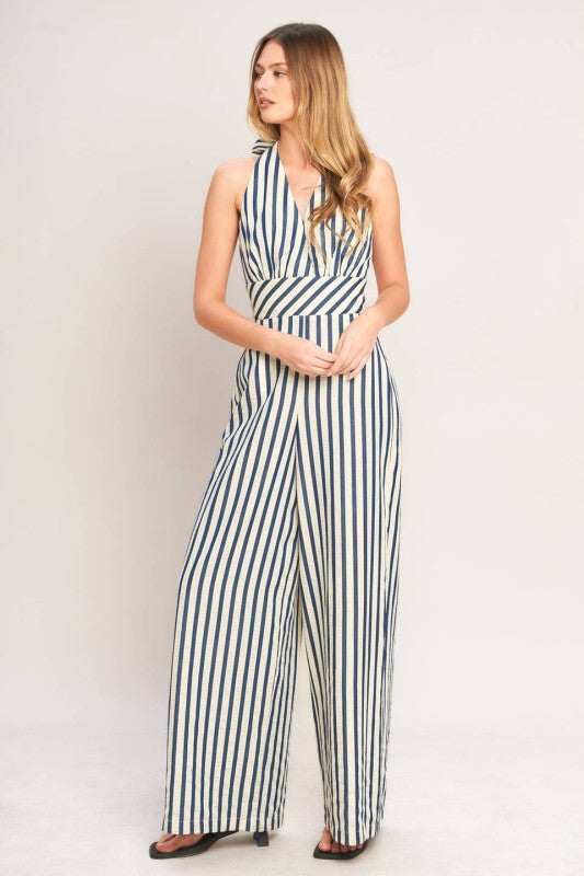 Solea Striped Halter Jumpsuit
