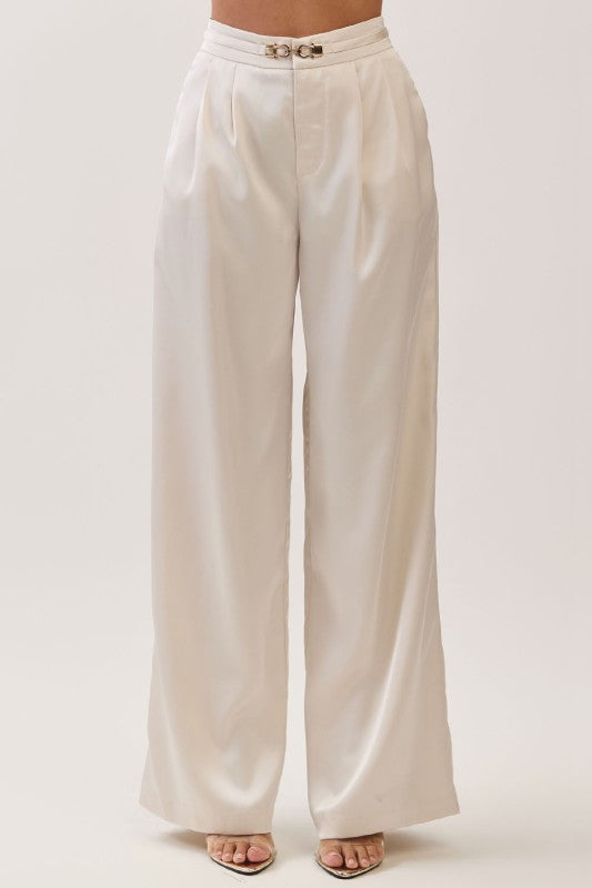Champagne Asymmetrical Strapless Pant Set